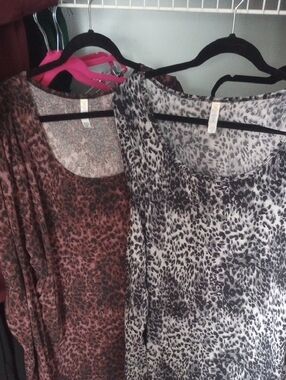 LuLaRoe Brown and Gray Leopard Print Women Tops